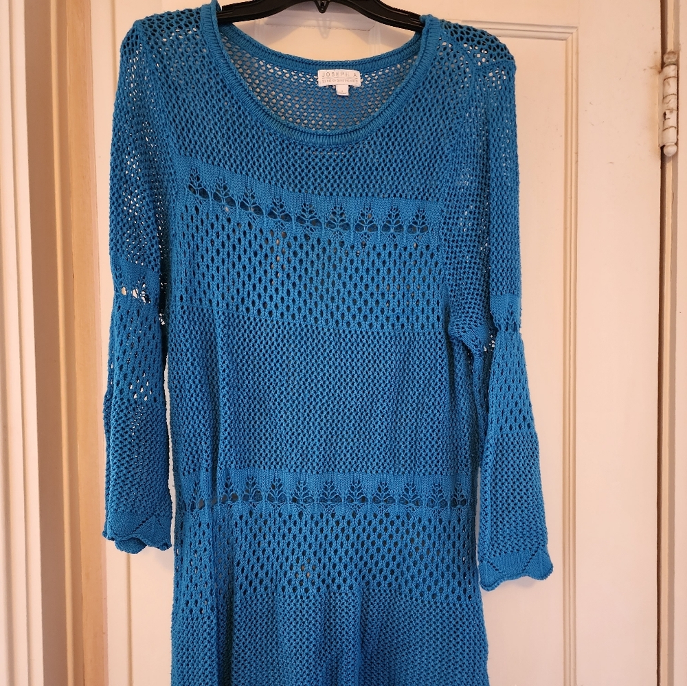 Joseph A L Turquoise Knit Pullover Sweater